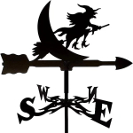 Vanaaegne metallist tuulelipp Loomakujundus Must Tuule suuna n&auml;itaja B-Witch