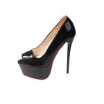 Mood Kvaliteetsed Patendinahast Punased K&otilde;rged Kontsad 2024 Suvi Uued Naiste Platvormsandaalid Seksikad Stiletto Strippar Tantsukingad 38 must