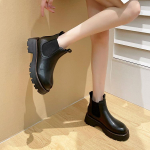 Fashion Platform Chelsea Boots Women Genuine Leather Ankle Boots 2024 Autumn Slip on Booties Ladies Fashion Female Boot Botas De Mujer 4 must