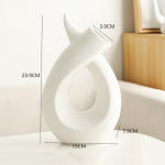 Valge keraamiline vaas Kodukaunistus Vaasid Ruumikaunistus Lilleseade konteiner P&otilde;hjamaade t&ouml;&ouml;lauakunst Lillepoti kaunistus B