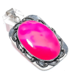 Natural Pink Lace Agate Gemstone 925 Sterling Silver Jewelry Pendant 2.76 d2d77