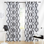 Uus K&otilde;rge Varjutusega Kardin Moodne Must ja Valge Romb erinevate Mustritega Elutuba Paks Blackout Kardin Erinevad V&auml;rvid W55 X H120cm X 2&HOOK beige