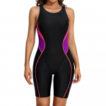 Charmleaks Athletic &uuml;hes t&uuml;kis naiste ujumisriided Boyleg Swimwear Racerback ujumisriided M must/lilla