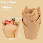 50 tk Tulbimuffini koogipabertopsid &Otilde;likindlad koogikesi vooder K&uuml;psetusmuffinikarp tassi koogi kaunistamise t&ouml;&ouml;riistad Muffini &uuml;mbris&uuml;mbrised 01