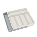 Viie sektsiooniga k&ouml;&ouml;gisaht t&uuml;&uuml;pi organiseerija s&ouml;&ouml;giriistade organiseerija sektsioonidega organiseerija noa, kahvli ja s&ouml;&ouml;gipulkade organiseerija v&auml;ljat&otilde;mmatav t&uuml;&uuml;p One Size valge