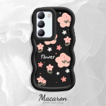 V&auml;rvitud muster Big Wave Edge pehme silikoon materjal Macaron telefoni &uuml;mbris p&otilde;rutuskindel kaitsev kummist korpus OnePlus Vivo Motorola Moto jaoks Vivo Y35 roosa