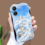Armas koomiksimustriga kreemja tekstuuriga korpus, lainelise servaga pehme silikoonkaanega telefoni&uuml;mbris Xiaomi Redmi jaoks Xiaomi 14 must