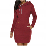 Naiste kootud pikkade varrukatega avar sviiter kootud kleit XXL