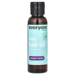 Everyone, Shiny Hair Oil, Coconut + Lemon, 2 fl oz (59 ml) white
