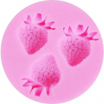 Isetegemise k&uuml;psetatud &uuml;mmargune 3 auguga v&auml;ike maasika klapp suhkrumass &scaron;okolaadisavi vedel silikoonvorm kodukaunistuseks