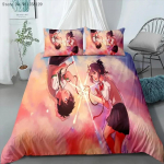 phechion Anime Sinu nimi 3D-tr&uuml;kiga voodipesukomplekt tekikotid padjap&uuml;&uuml;rid One Piece tekk voodipesukomplektid voodiriided voodi K214 70x133cm 2pcs