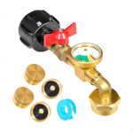 Propane Refill Adapter with Valve Metal Easy to Use Practical Sturdy Quick Gauge for
