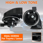 Kahe tigu sarv 12V 110-125DB veekindel k&otilde;rge madal Toyota Hilux Corolla Avensis C-HR Camry Highlander Land Cruiser Prius RAV4 jaoks must