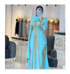 T&uuml;rkiissinine kleit Maroko Maksi Pikk Kimono Eid Abaya Pidulik Kaftan Dubai XS