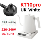 2025 Nutikas Elektrikann K&auml;si-kohvi valmistamiseks - Uus P&uuml;siva Temperatuuri Disain KT10pro, UK Standard valge