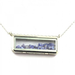 Collier - Pierres et Min&eacute;raux - Tanzanite brut - Acier inoxydable - Mixte - 18x50 mm