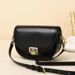 Ehtsast nahast crossbody kott naiste vintage pealiskihist lehmanahast laia rihmaga v&auml;ike &otilde;lakott poolkuu sadulkott must