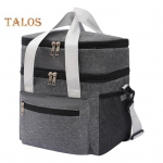 Soojustatud s&ouml;&ouml;gikott Kahekorruseline korduvkasutatav piknikukott telefonitaskuga Rahakotid Paksendatud vooder Lekkekindel laiendatav K&uuml;lmakott sooja ja sooja jaoks veinipunane v&auml;rv