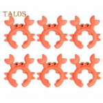 6 tk spaatlihoidjad kuumakindlad p&otilde;letusvastased kompaktsed suurused mitmeotstarbelised silikoonist n&otilde;udehoidjad krabikujulised lusikahoidjad oranž