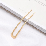 Kuldne ja h&otilde;bedane retro U-kujuline juuksen&otilde;el - Naiste elegantne pealmine klamber Ins stiilis kuld