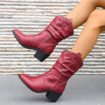 Naiste saapad Talvised disainersaapad, pools&auml;&auml;reni ulatuvad moesaapad, pluss-suuruses naiste kingad, nahast Rooma saapad, daamide p&otilde;lvek&otilde;rgused talvesaapad 36 arbuusipunane v&auml;rv