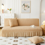 Seersucker &uuml;hev&auml;rviline elastne diivanvoodi kate, k&auml;eta disain Small (120-150cm)