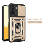 Vivo Y16 4G jaoks Magnetilise Hoidikuga S&otilde;rmusega Stend Armor Telefoni&uuml;mbrised Vivo Y 16 jaoks VivoY16 V2204 L&uuml;kandkaamera Objektiivi Kaitsekate For Vivo Y16 roosa kuldne v&auml;rv