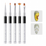 5 tk k&uuml;&uuml;nte maalimise pintslite komplekt kivist varda kroonlehe pintsli vooderdusega Pintsli ventilaator Pintsli varjutuspintsli manik&uuml;&uuml;ri t&ouml;&ouml;riist