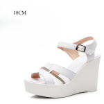 Ehtne Nahk Kivist Naiste Kontsaga Suvekingad Naiste Kiilkontsaga Kleit Naise Sandaalid Platvorm Suurus 33-43 6CM 8CM 10CM 12CM 40 white