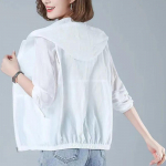 Kevad Suvi Mood &Otilde;huke Tuulejope Naiste Jakk Mantel Kapuutsiga Pikk Pesapallivorm Vabaaja Jakid XXXL valge