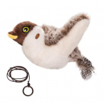 Interaktiivne lehvitavate tiibadega kassim&auml;nguasi Aktiveerige elektriline lendavate lindude m&auml;nguasi, mis kostab s&auml;utsuvaid helisid siseruumides rippumise simulatsiooniga Palus varblane kassidele ja kassidele pruun