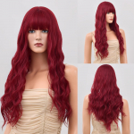 S&uuml;nteetiline parukas naisele Sinine Ombre Long Body Water Wave Parukas Cosplay Party Lolita 28 tolli kuumuskindel Nutural parukas TB2020022-3