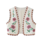 Suvine Naiste Vest Moodsa Retro Tikandiga Vest V&auml;ljas M white