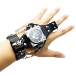 Kella S&otilde;rm Nahast Kett Koljupea Nupuga S&otilde;rmus Unisex Mehed Naised Punk Rock Gooti 3D Kolju Metall Halloween x1