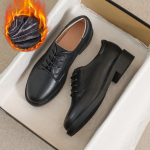 Naiste Briti stiilis mustast nahast mokassiinid - pehme tallaga, keskmise kontsaga, madalad t&ouml;&ouml;kingad s&uuml;gis 2025 38