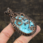 Tibetan Turquoise Handmade Copper Wire Wrap Jewelry Pendant 2.99 e5d54