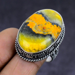 Bumble Bee Jasper handmade 925 Sterling Silver Jewelry Ring Size 8 G2S53