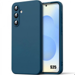 Coque pour samsung galaxy s25 - protection silicone doux bleu marine - booling&reg;