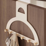 over The Door Hook Coat Rack Sturdy Practical Towel with 6 Hooks for Bedroom Bathroom Wardrobe