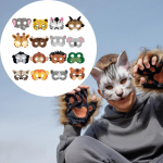 16Pcs Jungle Zoo Animals Cartoon Mask, Halloween Dress up Animal Face Mask for Birthday Party,