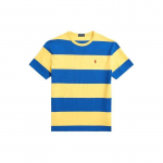 Polo Ralph Lauren Logo Tikitud Triibuline &Uuml;mmarguse Kaelusega L&uuml;hikeste Varrukatega T-s&auml;rk Meeste Topid Kollane 710934652-002 XL