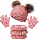 Lastele kootud soojad m&uuml;tsid 1 paari kinnaste ja sallidega Soe talv One Size