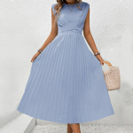 Naistemood suvise kevade &uuml;hev&auml;rvilise tr&uuml;kiga varrukateta O-kaelusega vabaajakleidid L sinine