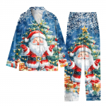 Lastele 2-osaline j&otilde;ulup&auml;eva tr&uuml;kitud &uuml;likond, pikkade varrukatega n&ouml;&ouml;p &uuml;leval laia s&auml;&auml;rega p&uuml;kste &uuml;likond, pidžaama kodune vabaaja &uuml;likond 14