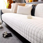 Flanell diivanipadi Four Seasons &Uuml;ldine libisemisvastane paksendatud elutoa diivani seljatoe kate Moodne pl&uuml;&uuml;s istmepadi 110x240cm valge