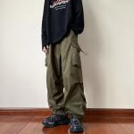 Y2K Naised T&auml;navar&otilde;ivad Cargo P&uuml;ksid Harajuku vabaaja Solid Baggy sirged p&uuml;ksid Mood Laiad s&auml;&auml;retaskud Jooksup&uuml;ksid S