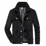 Meeste Moodsad Joped Kevad S&uuml;gis Meeste Sametjakk Slim Fit Vintage Stiil Mehelik Vabaaja T&otilde;mblukuga Joped Moodne Pikkade Varrukatega &Uuml;ler&otilde;ivad XXXXL must