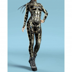 Unisex k&uuml;berpunk 3D digitaalne printimine Halloweeni peo rollim&auml;nguriietus Naiste meeste cosplay kost&uuml;&uuml;m karnevali kombinesoon Adults S