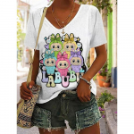 Naiste Labubu l&uuml;hikeste varrukatega puuvillane T-s&auml;rk, 2025 suvine trendibr&auml;nd, poolpikkade varrukatega, Ins stiil, k&otilde;igega sobiv t&auml;navamood S