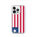 Coque iPhone &ndash; Drapeau Libeeria &ndash; iPhone 14 Pro &ndash; Souple &ndash; Mitmev&auml;rviline &ndash; Vertikaalne